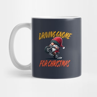 Driving Gnome For Christmas - Cute Gnome Pun Design Mug